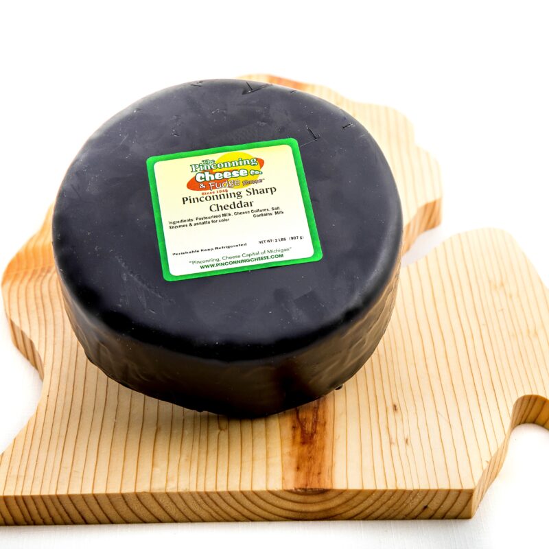 1 lb. Pinconning Sharp Cheddar with Black Wax Casing