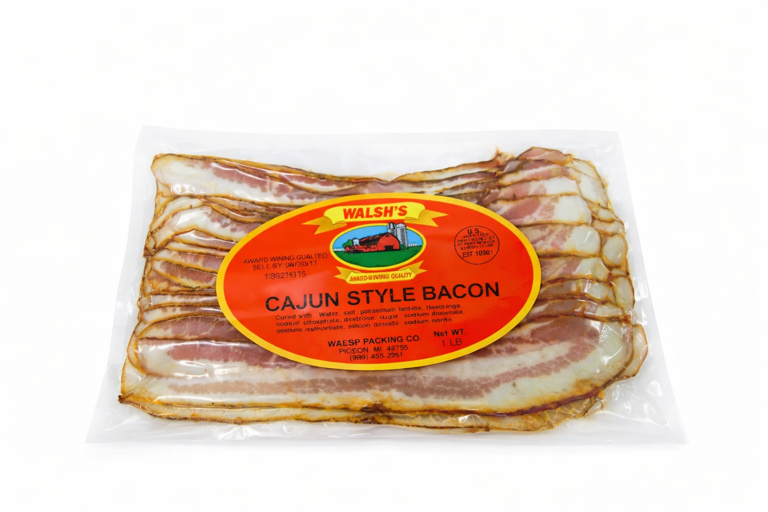 1 lb. Cajun Seasoned Sliced Smoked Bacon