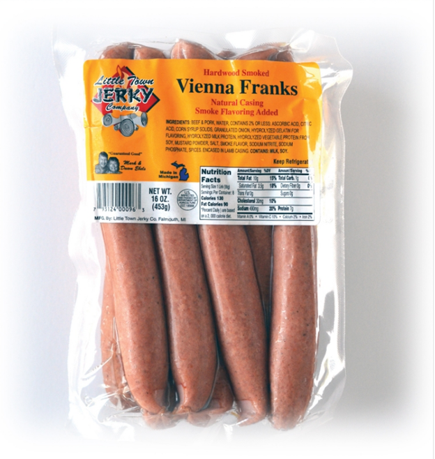 Little Town Jerky Co. Natural Casing Vienna Hot Dogs